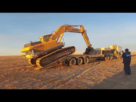 Видео: погрузка экскаватора на трал .Подпишись братан