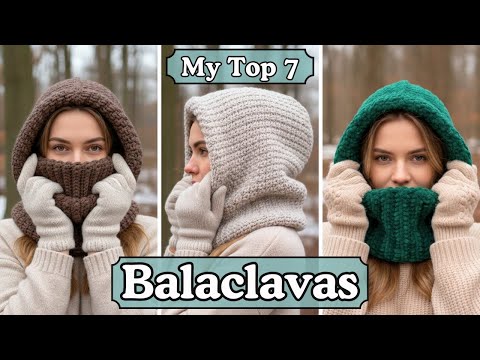 Видео: Мои 7 ИДЕАЛЬНЫХ схем вязания балаклав крючком (бабушкин квадрат, простая водолазка и многое другое!)