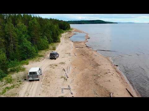 Видео: Бесов Нос на Онежском озере. Мост разрушен, Тойота хлебнула воды