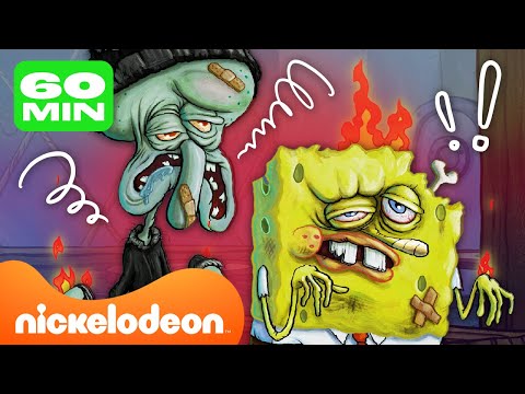 Видео: Губка Боб | 60 МИНУТ в Красти Краб! | Nickelodeon Cyrillic