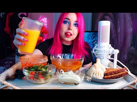 Видео: суп Харчо и хинкали мукбанг/еда на камеру/mukbang