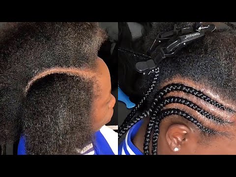 Видео: Узор для косичек для начинающих || Натуральные чёрные волосы, бережно относящиеся к коже головы