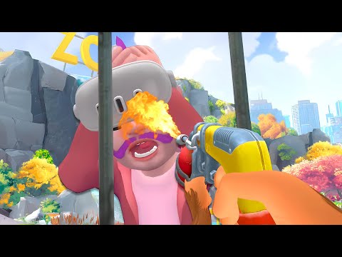 Видео: Обезьяна с ОГНЕМЕТОМ в зоопарке!? - I Am Monkey VR (новая игра)