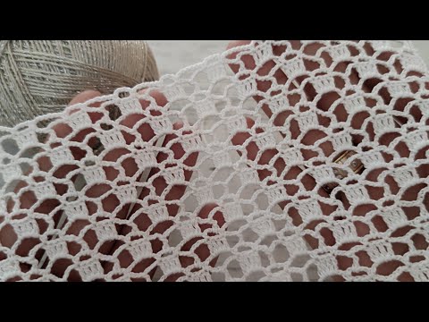 Видео: 💯СУПЕР ЛЕГКИЙ ажурный узор крючком для начинающих - бесплатно топ, шаль, шарф, узор скатерти крючком