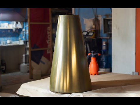 Видео: Нанесение и обработка жидкого металла Metoplax Pro - латунь компанией Карбон мебель