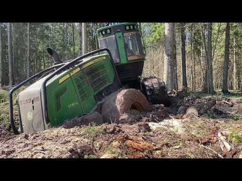 Видео: Застрял в гусеницах,Форвардер выручает