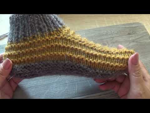 Видео: Простые интересные и очень удобные тапочки. Связаны только лицевыми и изнаночными петлями