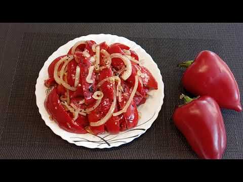 Видео: Жареный ПЕРЕЦ с чесноком очень вкусно!!!Закуска из перца!