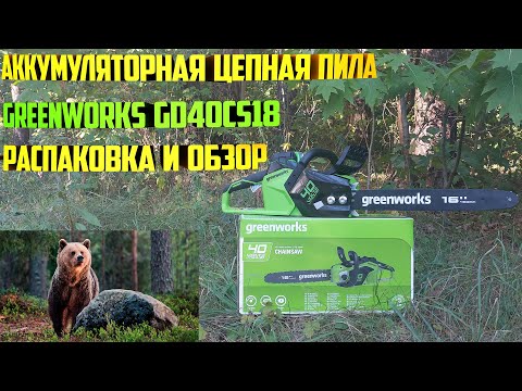 Видео: Аккумуляторная Цепная Пила Greenworks GD40CS18 - Распаковка и обзор