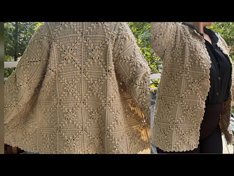 Видео: Это легко! Очень красиво➡️ Сделаем кардиган с мотивом крючком? #вязание крючком #поделки #кардиган