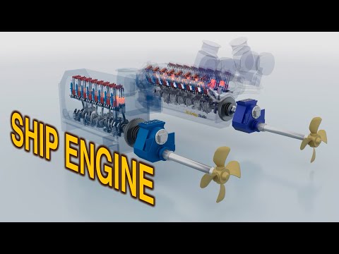 Видео: Как работает судовой двигатель — 4-тактный морской дизельный двигатель