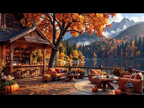 Видео: Осенний джаз в кафе Lakeside 🍂 Уютная атмосфера и пение птиц для концентрации и снятия стресса