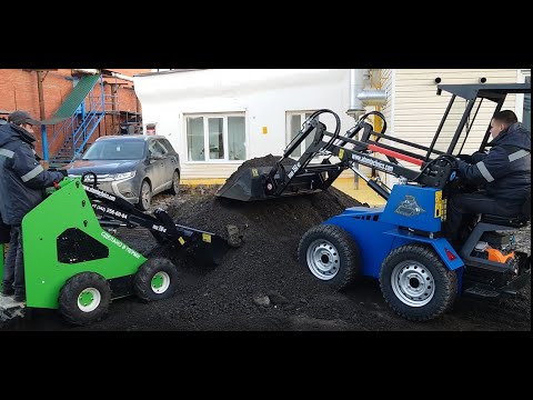 Видео: Разбираем замерзшую асфальтовую крошку, погрузчики АТ-350М и IPixeL #минипогрузчик #пермь #работа