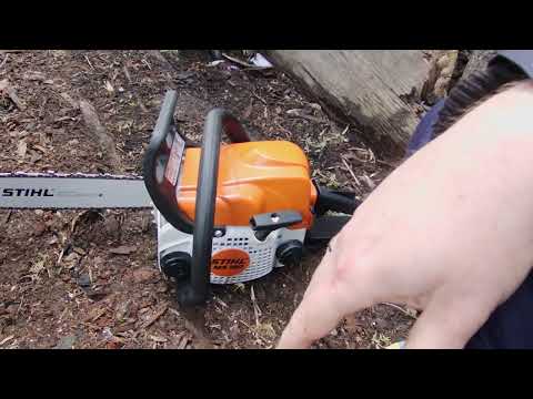 Видео: Обзор бензопилы  STIHL MS 180. Распиловка дров.