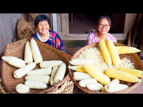 Видео: 85-летняя бабушка готовит невероятные кукурузные блюда | Примитивная сельская жизнь | Кукурузный уро