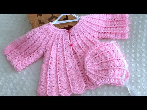 Видео: Вязаный крючком детский кардиган принцессы/кардиган сахарной ваты/3 месяца / легкий узор волны воды