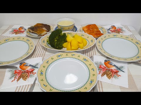 Видео: Рыба.Соус сливочный.Meerrettichsousse".Картошка с броколи.