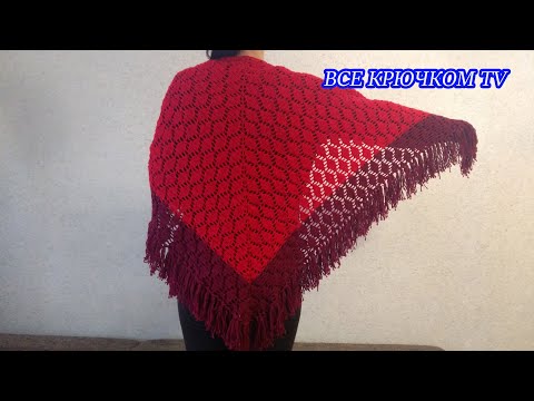 Видео: Шаль крючком "Листики" Crochet shawl вязание для начинающих красивая ажурная шаль Все крючком TV
