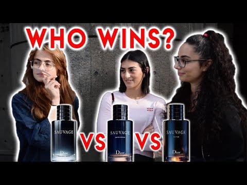 Видео: Dior Sauvage PARFUM vs. EDP vs. EDT (реакция женщин на аромат/одеколон)