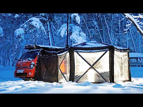Видео: ❄️ Удивительный кемпинг на грузовиках во время снежной бури | Уютный и расслабляющий АСМР