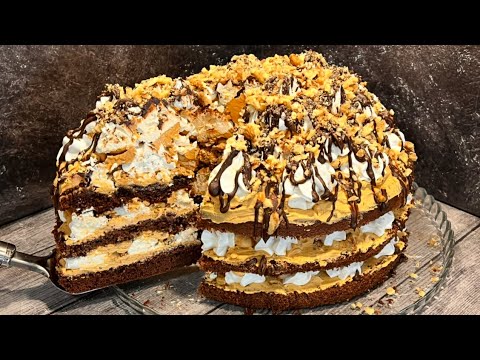 Видео: Это БОЖЕСТВЕННО ВКУСНО! Торт «ЗОЛОТОЙ МЕТЕОРИТ»- нежные коржи, вкуснейший крем и ХРУСТЯЩЕЕ БЕЗЕ!Шик!