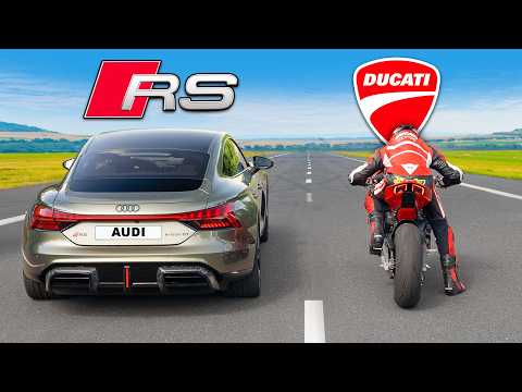 Видео: Кто победит в заезде:  AUDI RS против или же DUCATI?