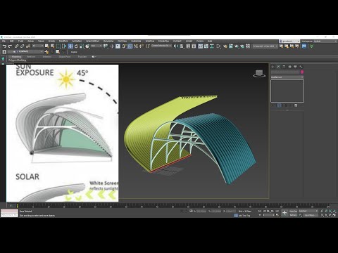 Видео: Полигональное моделирование сложной формы навеса и ферм в 3DsMax