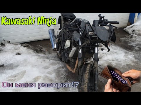 Видео: Пытаюсь оживить Kawasaki Ninja 250R.Маленький мотоцикл,большие проблемы! Минус 15К из бюджета.
