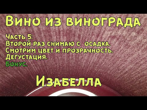 Видео: Вино из винограда Изабелла (ч.5)