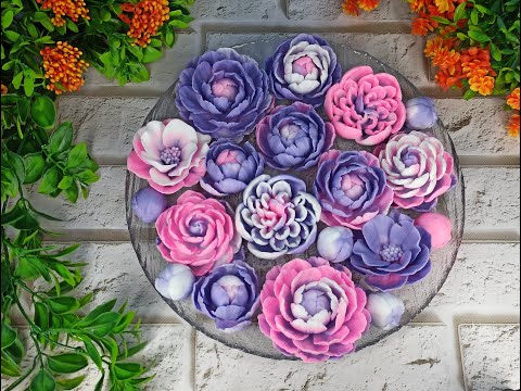 Видео: Заливка силиконовых форм цветов. Пионы из мыла. Формы Perfecto, Три кита, Scarlet Flower.Мыловарение