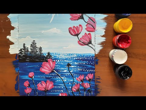 Видео: Цветы и водоём | Правополушарное рисование | уроки рисования для детей