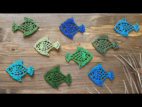 Видео: Подготовка к ПЛЯЖНОМУ СЕЗОНУ. Аппликация «РЫБКА» крючком.