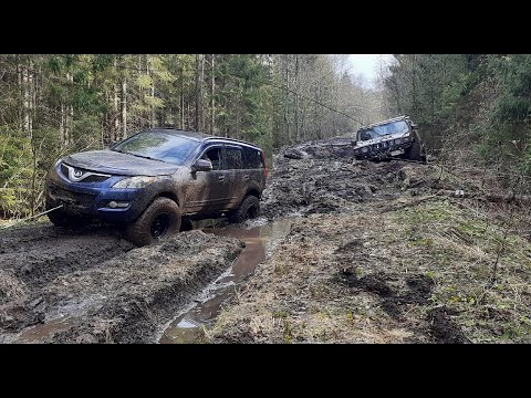 Видео: Хаммер на 37" и Ховер на 33" на бездорожье. Hummer offroad.