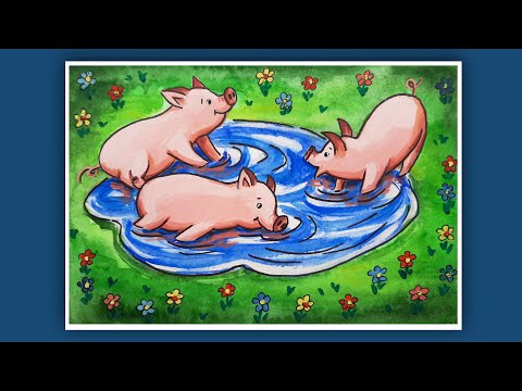 Видео: КАК НАРИСОВАТЬ ПОРОСЕНКА.РИСУЕМ ПОРОСЯТ. РИСУЕМ ГУАШЬЮ. ПОДРОБНЫЙ ВИДЕО УРОК ДЛЯ ДЕТЕЙ ОТ 6 ЛЕТ