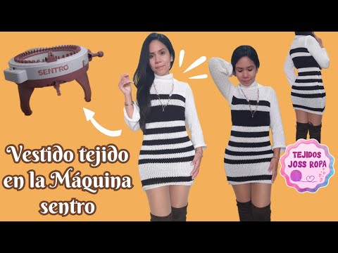 Видео: Вязаное платье на машине Сентро | ткани для одежды |