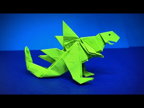 Видео: Оригами Годзилла | Как сделать Годзиллу из бумаги