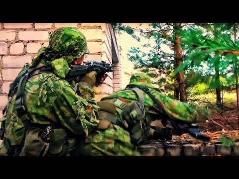 Видео: Встречный бой в развалинах, разведгруппа уничтожает противника