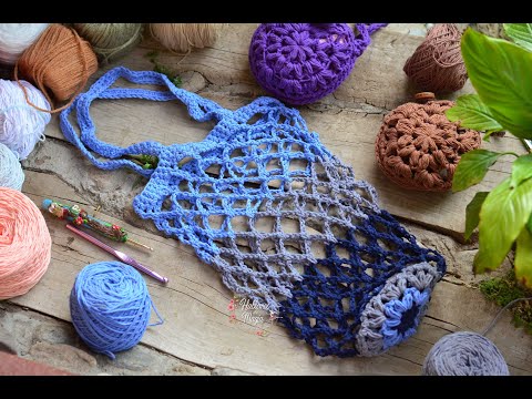 Видео: (Сетка с чехлом) Поэтапно вяжем крючком.