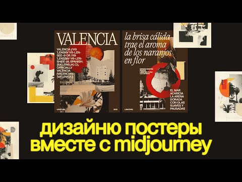Видео: дизайню серию постеров вместе с MidJourney | коллажный стиль