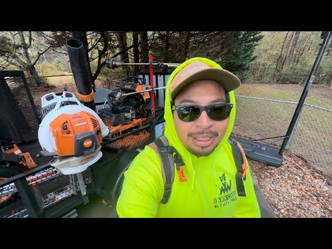 Видео: STIHL BR800 C! Лучший воздуходув для осени!?!? Небольшой бизнес по уходу за газоном!