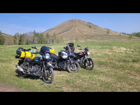 Видео: Опасное мотопутешествие, bajaj Boxer, Dominar, Pulsar. Трасса М5 и грунтовки