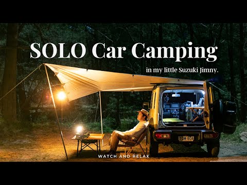 Видео: Одиночный кемпинг и ночлег в Suzuki Jimny | АСМР | Брезентовое укрытие | Кулинарный беспорядок