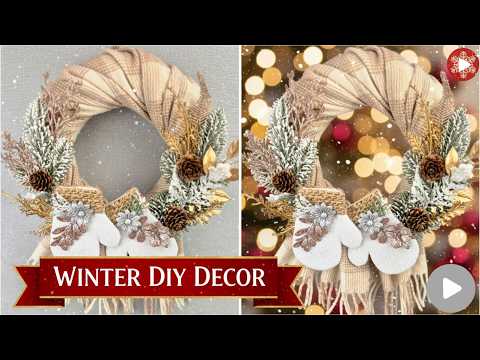 Видео: 🎄 Очаровательный новогодний венок из старого шарфа🧣 | Простой DIY ✨