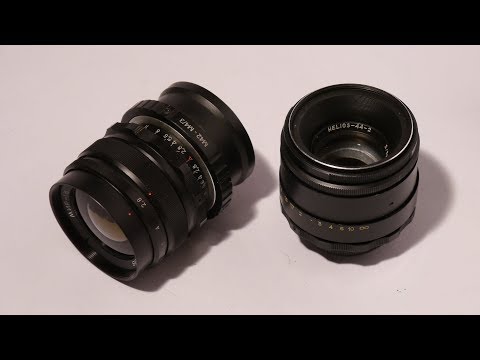 Видео: Работа с объективом Гелиос 44-2  2/58. Диафрагма, наводка на резкость.