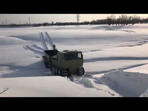 Видео: Двухзвенный вездеход Гидротрак испытания10 февраля 2019 г.