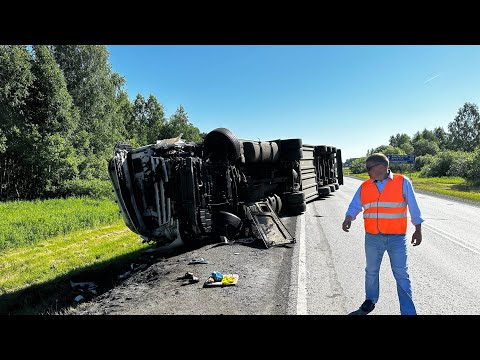 Видео: Рейс. Красноярск - Москва. Сломался реф и жесткая авария. Truck driver