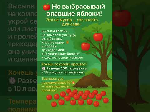 Видео: Куда девать опавшие яблоки — лучший способ утилизации! #садоводничество #дача #яблоки #компост