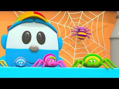 Видео: Песенки с Грузовичком Левой - Детские песни мультики. Грузовичок Лева и песенка про паучков