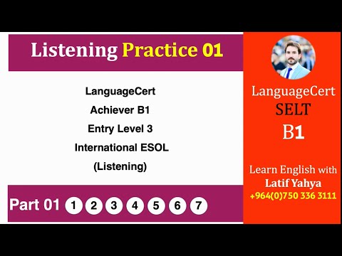 Видео: LanguageCert B1: 4-частный тест по аудированию 01 #englishwithlatif