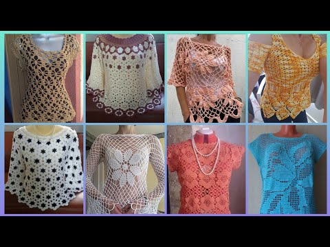 Видео: Трендовые уникальные модели блузок, связанных крючком / Стильные и удивительные идеи блузок, связ...